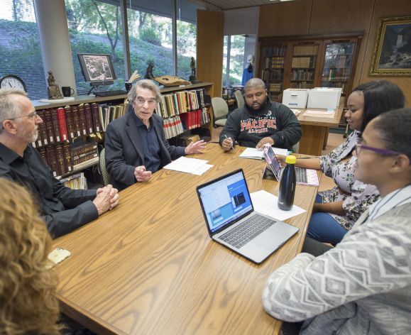 students in the archives