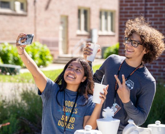 students taking a selfie