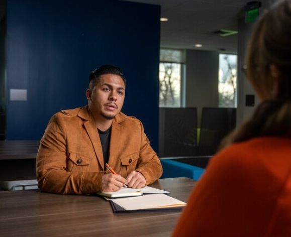 Students engaged in counseling simulation for University of the Pacific's Master of Social Work program in Sacramento, California.