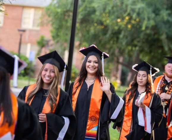 students at commencement