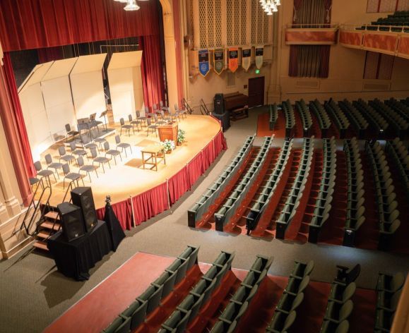 interior of faye spanos concert hall