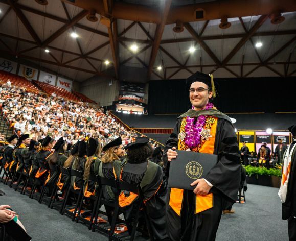 Pharmacy student at Commencement 2023