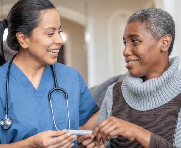 patient and caregiver