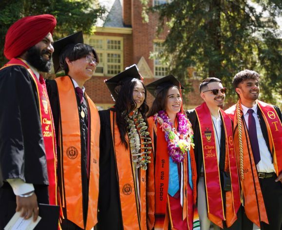 students at graduation ceremony