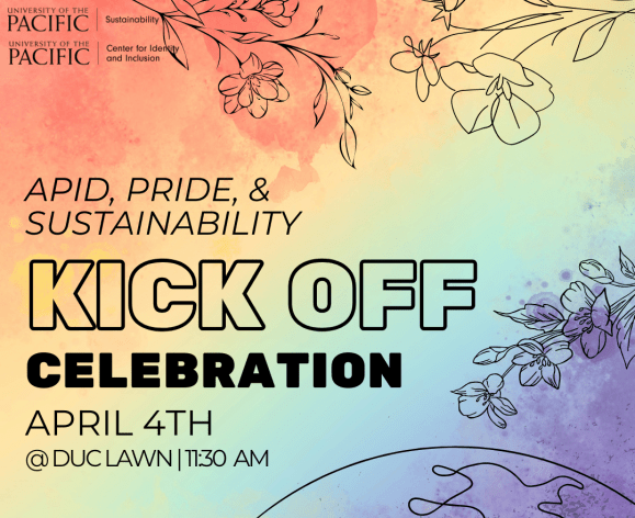 APID, PRIDE, Sustainability Month Kickoff graphic