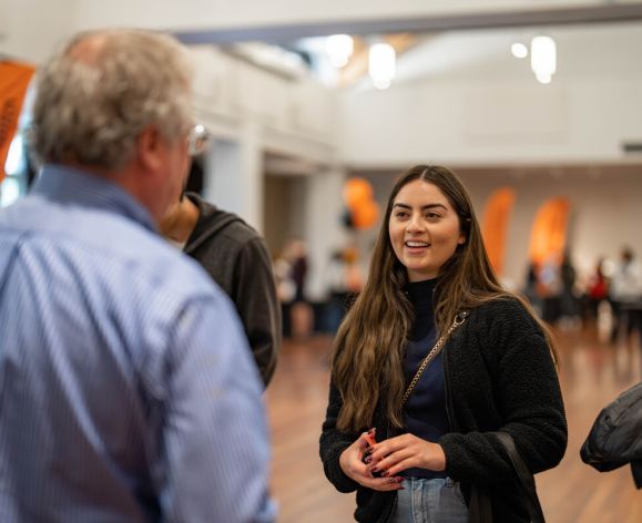 Student attends Graduate Open House